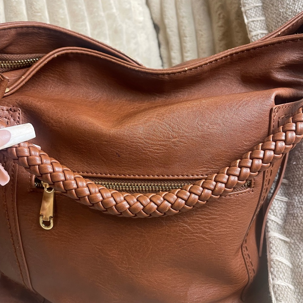 Miztique Tan Hobo Bag with Braided Strap - Picture 7 of 9